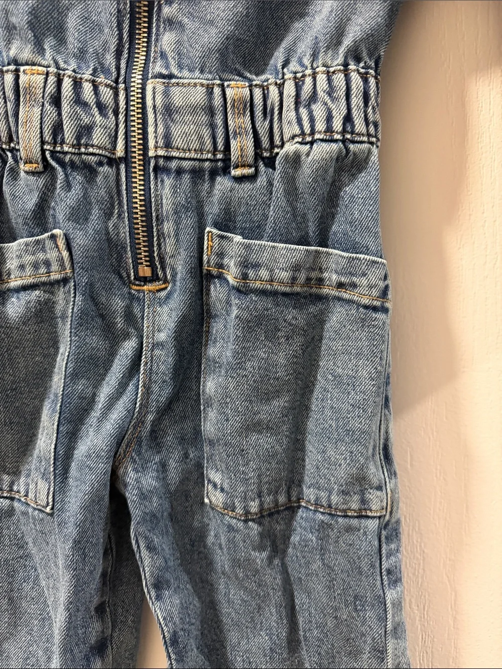 Zara Light Blue Denim Jumpsuit for Kids Size 3-4